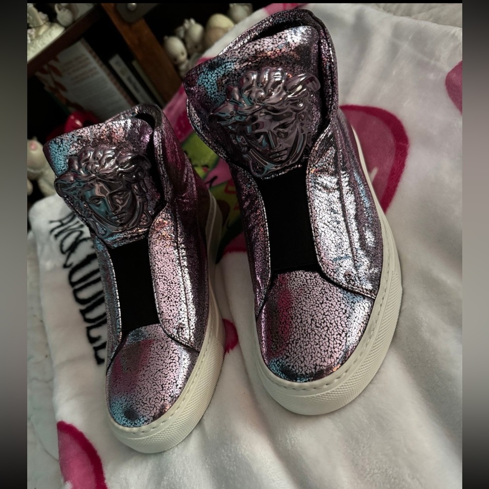 Versace purple Metallic Palazzo Sneakers size 8